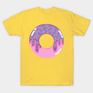 Pink donut with violet frosting and sprinkles T-Shirt